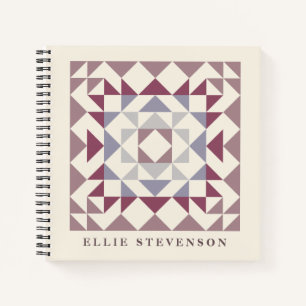 Moderne Steppblock-Geometrie-Kunst Personalisierte Notizbuch