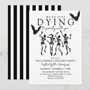 Moderne sterbende Party-Skelette Halloween-Party Einladung