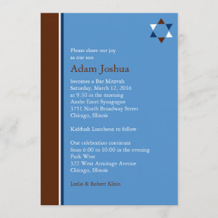 Moderne Stern-Bar Mitzvah Einladung