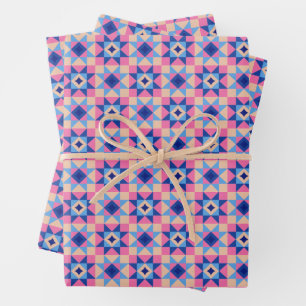 Moderne Stern-Block-Decke Geschenkpapier Set