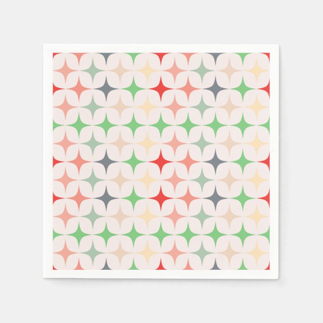 Moderne Sterne Mitte des Jahrhunderts Serviette (Vorderseite)