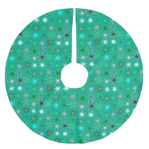 Moderne Sternexplosion Print, Türkis und Aqua Polyester Weihnachtsbaumdecke