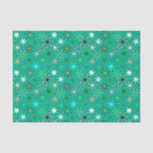 Moderne Sternexplosion Print, Türkis und Aqua Seidenpapier