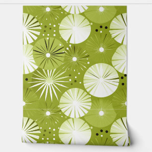 Moderne Sternexplosionen Olive und White Tapete