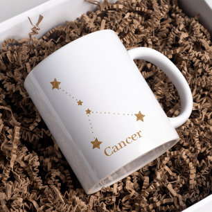 Moderne Sternzeichen Gold Krebs Element Wasser Zweifarbige Tasse
