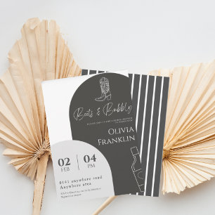 Moderne Stiefel und Brautparty Einladung