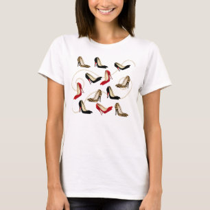 Moderne Stiletts u. Perlen-Damen-T - Shirt