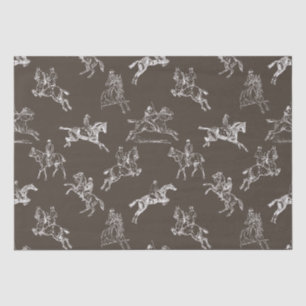 Moderne Stilfserei Taupe White Horseback Reitstall Seidenpapier