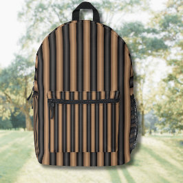 Moderne, stilvoll getoastete braune Streifen mit T Bedruckter Rucksack
