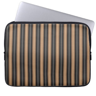 Moderne, stilvoll getoastete braune Streifen mit T Laptopschutzhülle