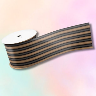 Moderne, stilvoll getoastete braune Streifen mit T Satinband