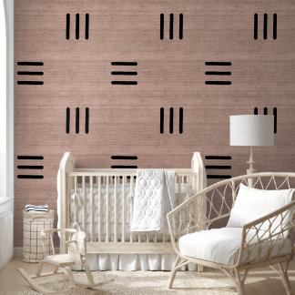 Moderne, stilvolle afrikanische Mudcloth Beige Tapete