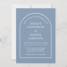 Moderne, stilvolle Arch Dusty Blue Wedding
