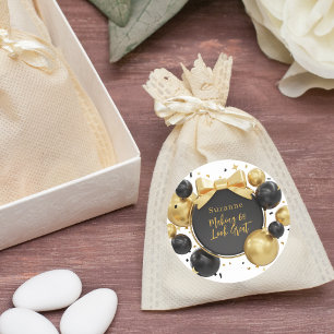 Moderne, stilvolle Black & Gold 60. Geburtstag Runder Aufkleber