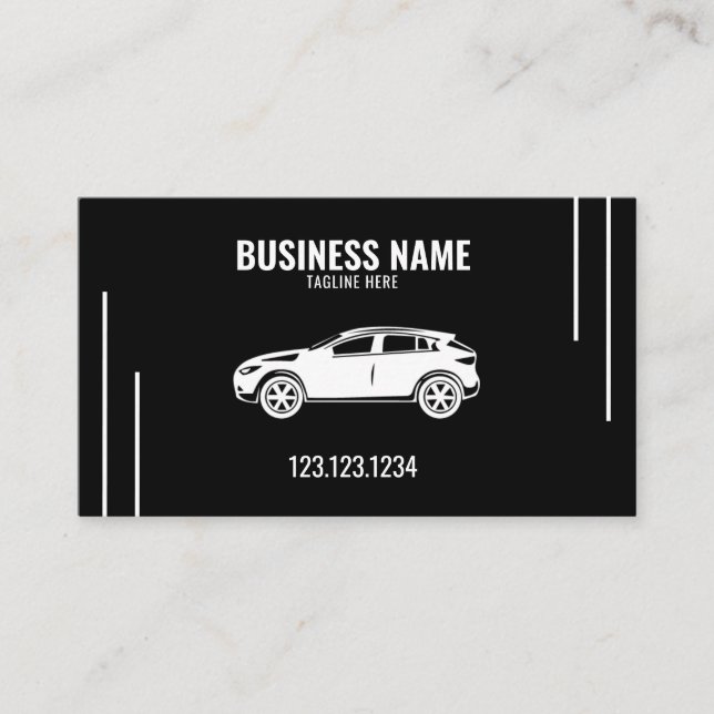 Moderne, stilvolle Black Mobile Car Wash und Detec Visitenkarte (Vorderseite)