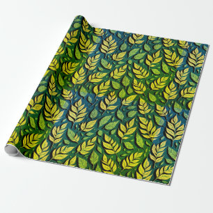 Moderne stilvolle braune Herbstblätter Geschenkpapier