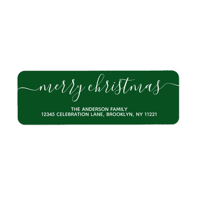 Moderne stilvolle Chic Green Frohe Weihnachtsschri (Vorne)