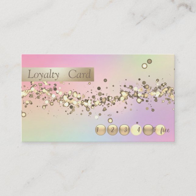 Moderne stilvolle Confetti Holographic Loyalty Car Treuekarte (Vorderseite)