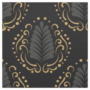 Moderne, stilvolle Damasken in Grau & Gold Stoff