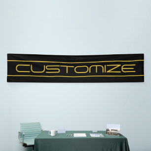 Moderne, stilvolle Editable Gold Text & Line Strei Banner