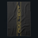 Moderne, stilvolle Editable Gold Text & Line Strei Geschirrtuch<br><div class="desc">Modernes Design, nach Belieben anpassen!</div>