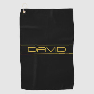 Moderne, stilvolle Editable Gold Text & Line Strei Golfhandtuch