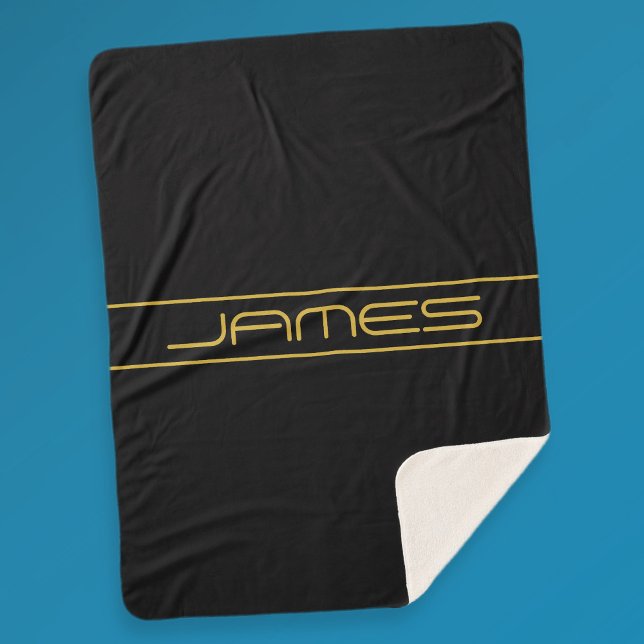 Moderne, stilvolle Editable Gold Text & Line Strei Sherpadecke (Von Creator hochgeladen)