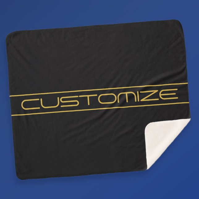 Moderne, stilvolle Editable Gold Text & Line Strei Sherpadecke (Von Creator hochgeladen)