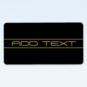 Moderne, stilvolle Editable Gold Text & Stripes Adressaufkleber