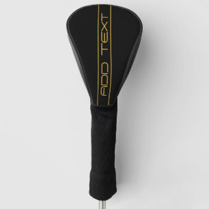 Moderne, stilvolle Editable Gold Text & Stripes Golf Headcover