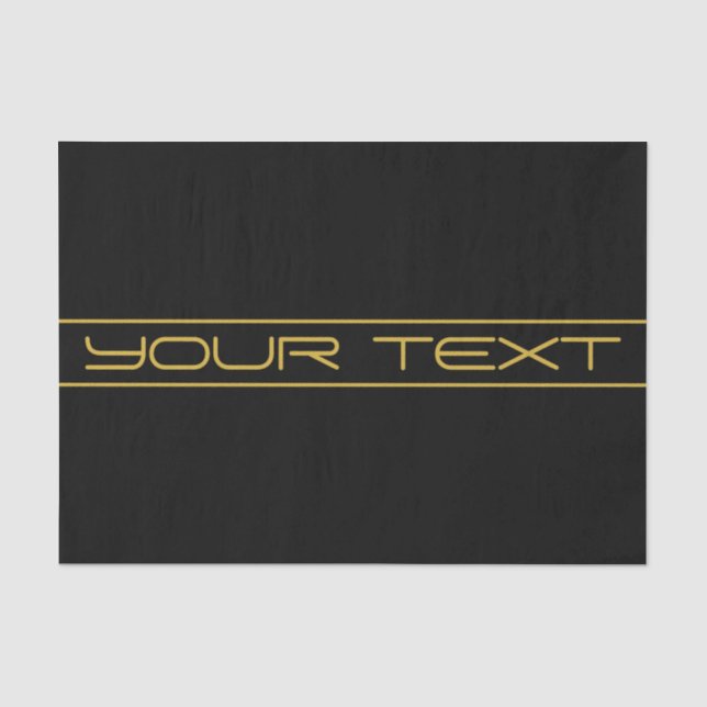 Moderne, stilvolle Editable Gold Text & Stripes Seidenpapier (Vorderseite)