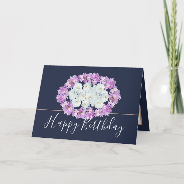 Moderne stilvolle Elegant Einfache Chic Floral Geb Karte (Vorderseite)