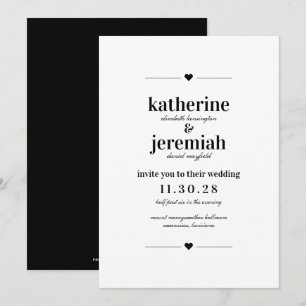 Moderne stilvolle Elegante Minimalistisch Heart We Einladung