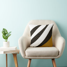 Moderne stilvolle Elegante Schwarz-weiße braune St Kissen
