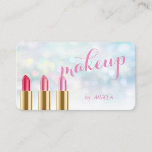 Moderne stilvolle farbenfrohe Bokeh-Lippenstift Visitenkarte