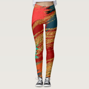Moderne stilvolle Farbige goldene Glitter Leggings