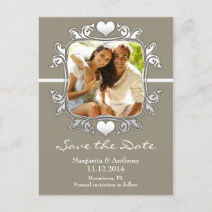 moderne, stilvolle Foto Save the Date Postkarten