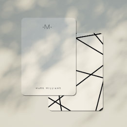 Moderne stilvolle geometrische Linien Monogramm Br Mitteilungskarte