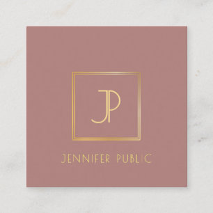 Moderne, stilvolle Gold Monogram Template Trendy C Quadratische Visitenkarte