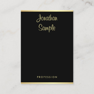 Moderne, stilvolle Handschrift Name Black Gold Tre Visitenkarte