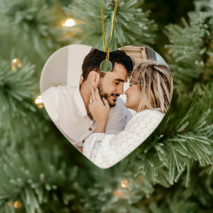 Moderne stilvolle herzförmige 2 benutzerdefinierte keramik ornament