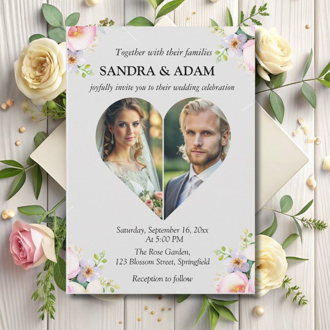 Moderne, stilvolle Hochzeit im Foto Einladung (Von Creator hochgeladen)