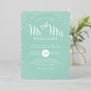 MODERNE STILVOLLE HOCHZEIT Mini-Silberkonfetti Min Folieneinladung