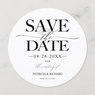 Moderne, stilvolle Hochzeit spart das Date Non Fot Einladung
