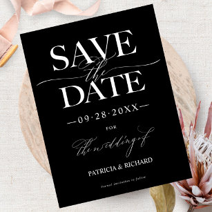 Moderne, stilvolle Hochzeit spart das Date Non Fot Postkarte