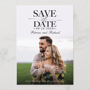 Moderne stilvolle Hochzeit Terminankündigung Foto Einladung