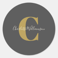 Moderne, stilvolle Kalligrafie Mit Monogramm Black