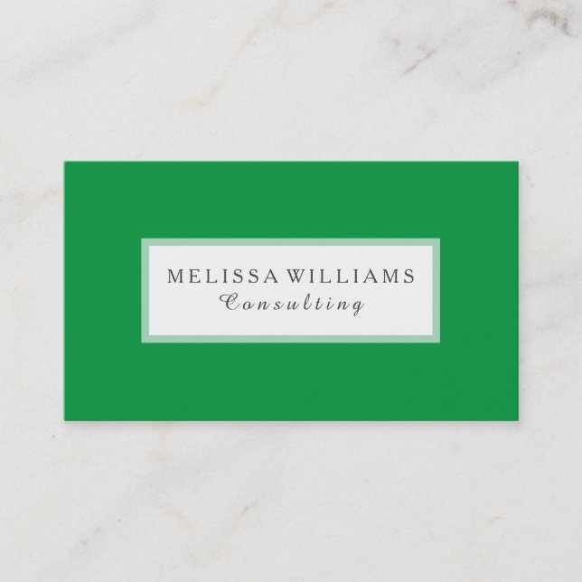 Moderne, stilvolle Kelly Green & White Consulting Visitenkarte (Vorderseite)