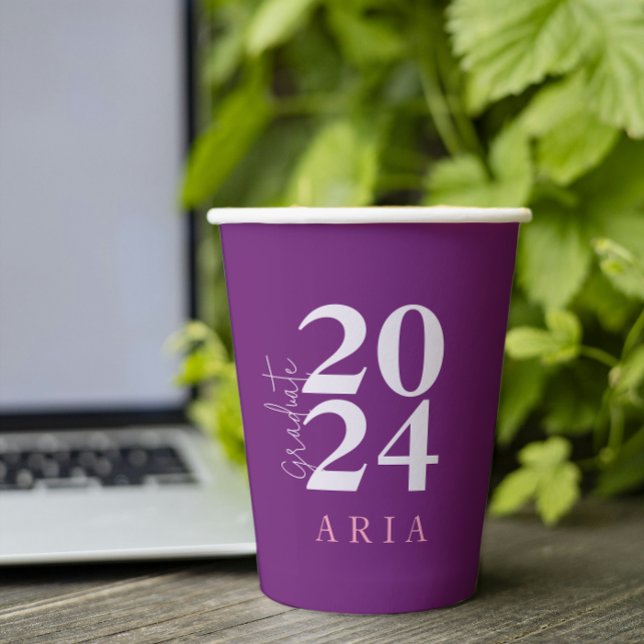 Moderne, stilvolle Lavender Lila Graduation Party Pappbecher (Von Creator hochgeladen)