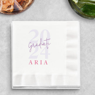 Moderne, stilvolle Lavender Lila Graduation Party Serviette